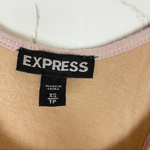 EXPRESS Y2K Pink Mauve Cotton Modal Lace Overlay Tank Top XS - Picture 8 of 10